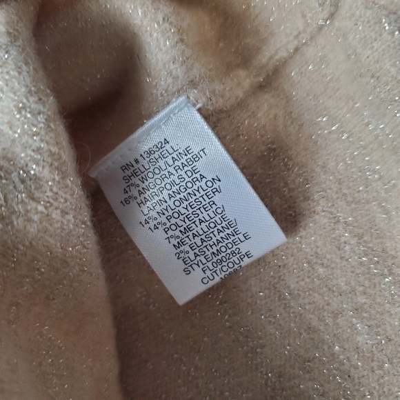 Halston Heritage Wool Blend Sparkle Shortsleeve Crew Sweater - Picture 4 of 8